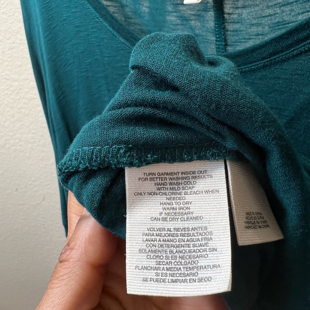 Long Sleeve High Low Top Green Layering Basic Oversized T Shirt Casual Blouse BF - Picture 15 of 17